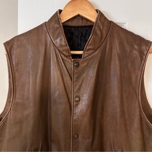 Vintage ROOTS Leather Vest Brown